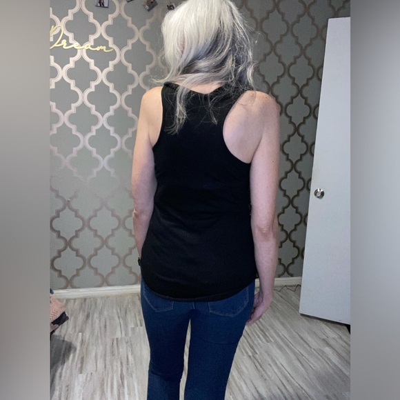 J.T.B. Small black razor back top - Picture 2 of 2